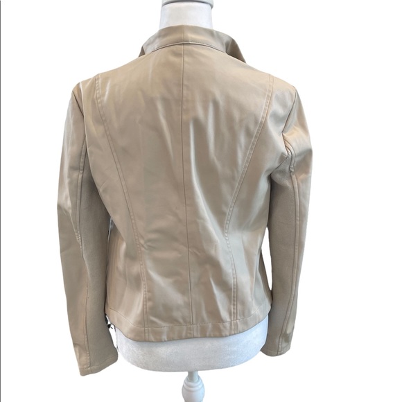 BB DAKOTA Tan “Gracelyn faux leather open collar jacket size XS - Picture 4 of 6